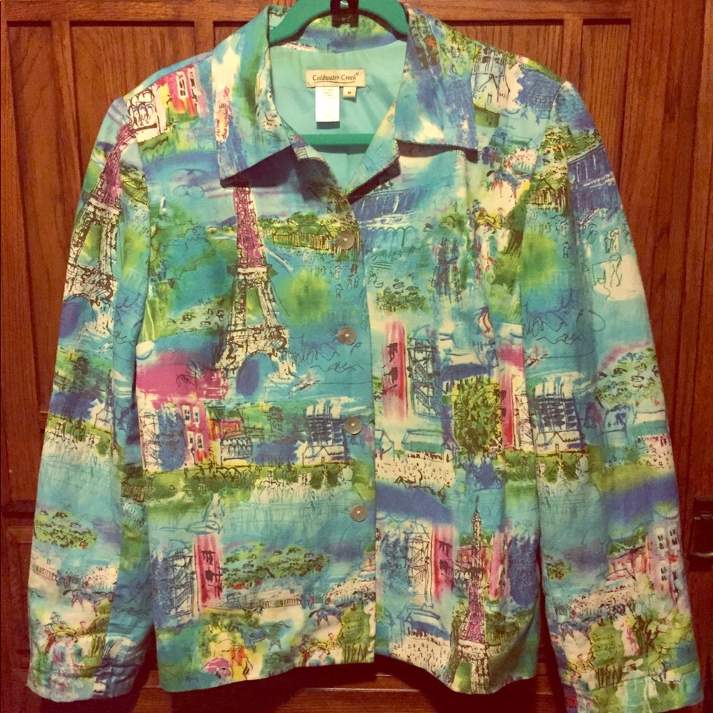 Coldwater Creek Jacket in Paris print